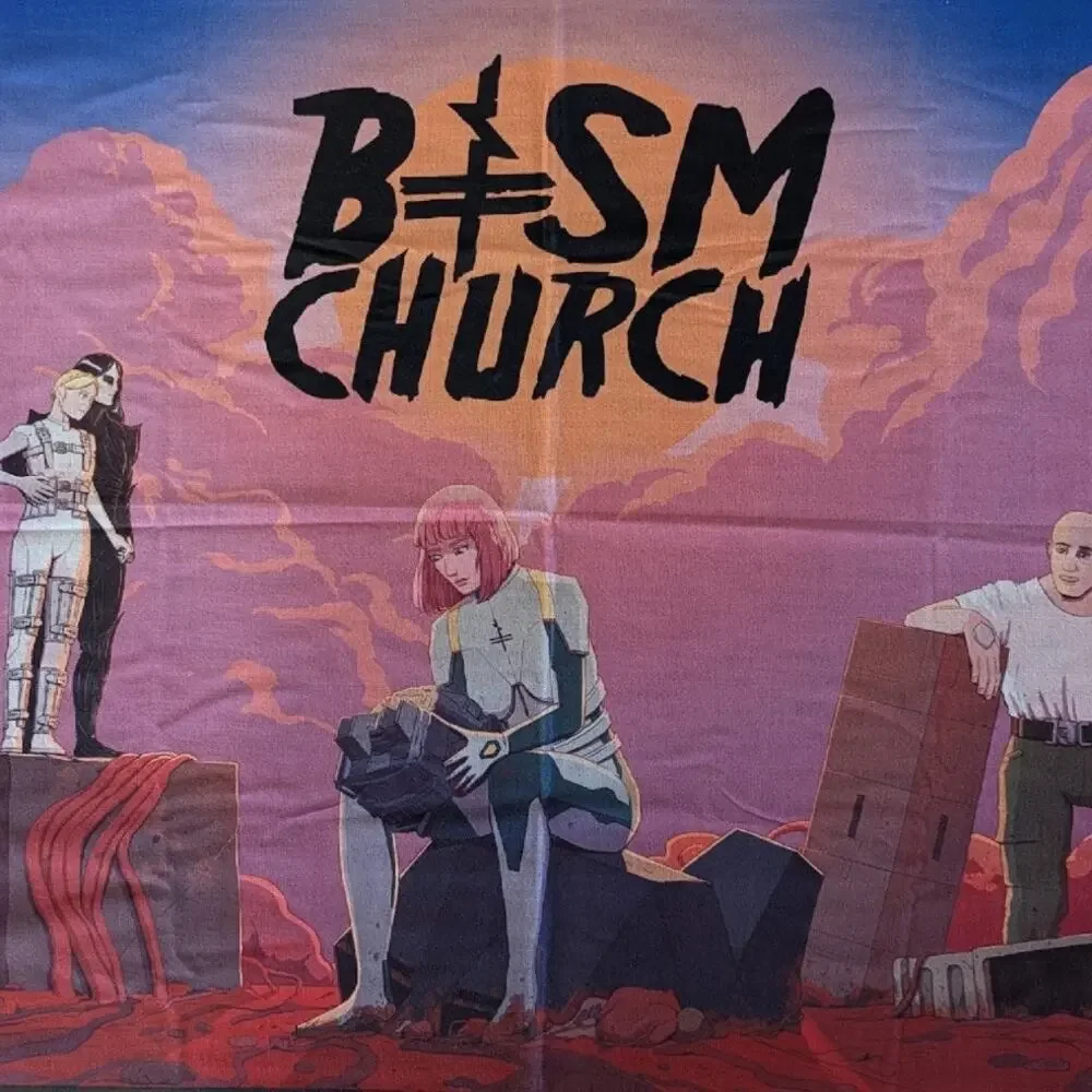 BTSM Church Wall Tapestry Shawl Festival Wrap Black Tiger Sex Machine